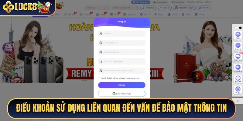 Điều khoản sử dụng liên quan đến vấn đề bảo mật thông tin